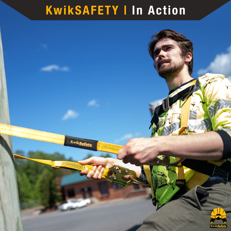 KwikSafety COPPERHEAD Single Leg 4' to 6' Adjustable Safety Lanyard No Shock Absorber - Model No.: KS7707 - KwikSafety