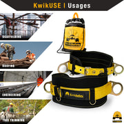 KwikSafety BEAVER TAIL Safety Belt OSHA Compliant 2D Ring Back Support - Model No.: KS6101 - KwikSafety