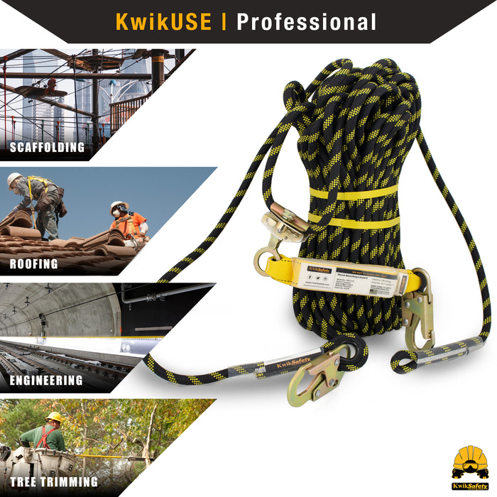 KwikSafety TSUNAMI (50FT) Vertical Lifeline Assembly ANSI OSHA Roofing Fall Protection - Model No.: KS7711 - KwikSafety