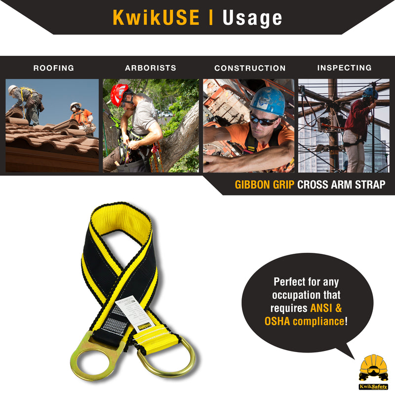 KwikSafety GIBBON GRIP Fall Protection Anchor Choker ANSI Cross Arm Strap - Model No.: KS7801 - KwikSafety