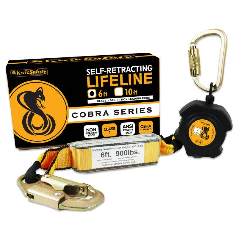 KwikSafety 6' COBRA WEB Self Retracting Lifeline ANSI Poly SRL - Model No.: KS7911 - KwikSafety