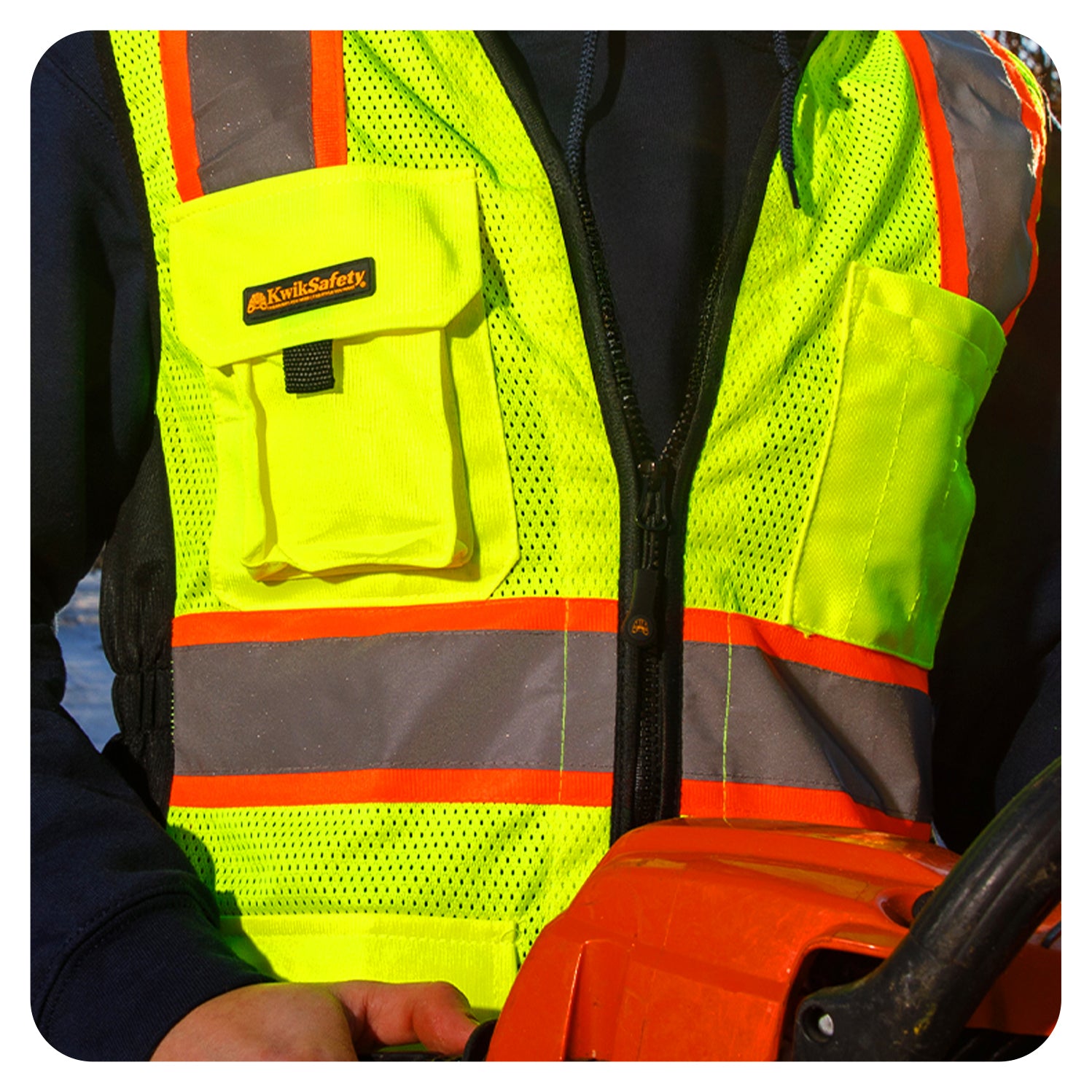 thumbnail image 2 of KwikSafety TIGER QUEEN Hi Vis Safety Vest For Women – Iridescent Design (KS3319TQ) 2 of 5