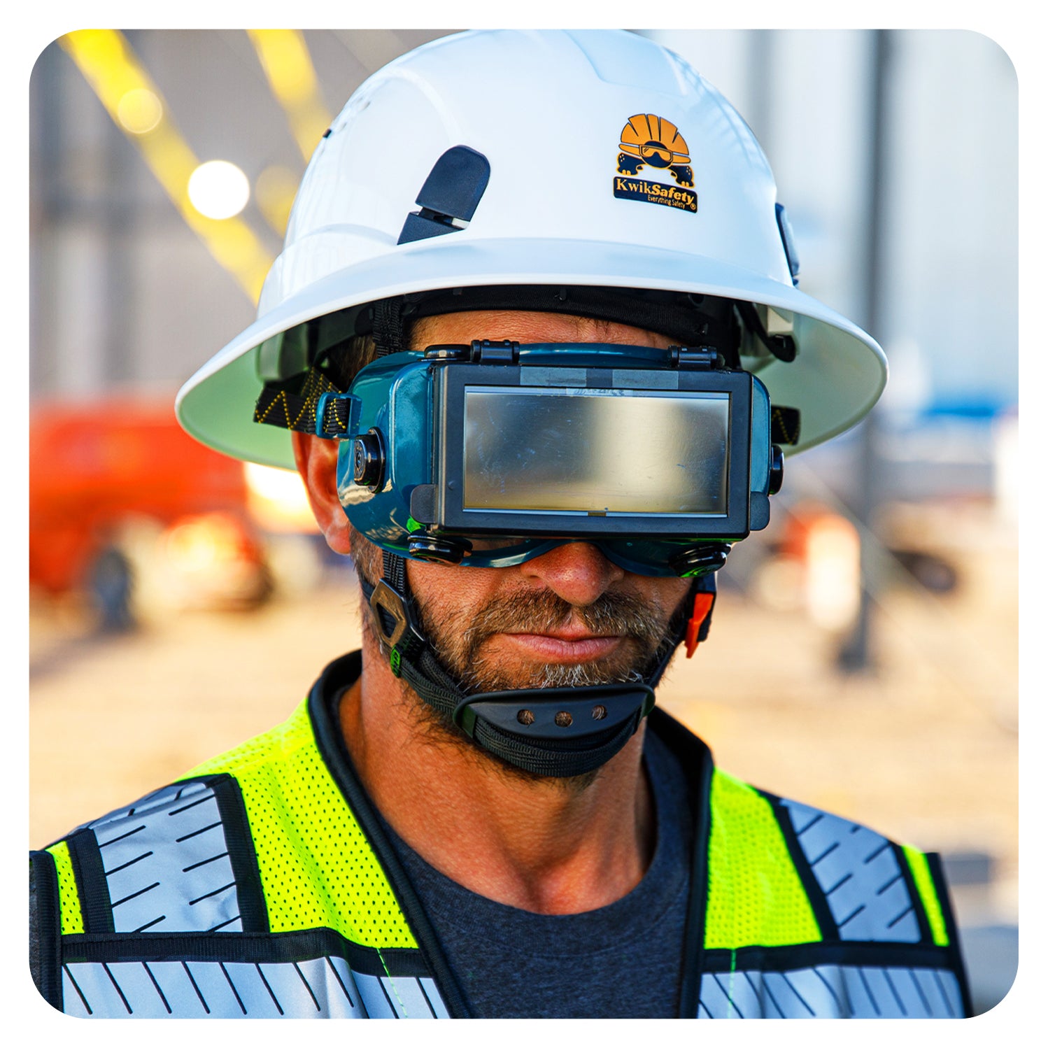 welding goggles on head KwikSafety HAMMERHEAD Welding Goggles (ANTI-FOG, ANTI-SCRATCH) Flip-Up