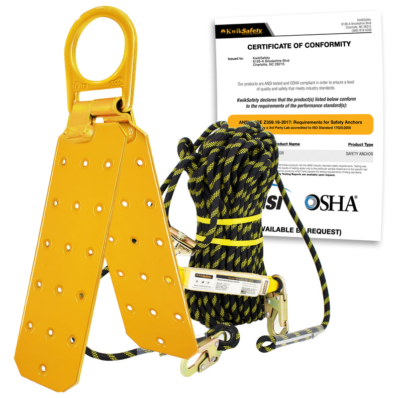 KwikSafety GATOR Temporary Reusable Roof Anchor ANSI Tested OSHA Compliant Roof Safety - Model No.: KS7802 - KwikSafety