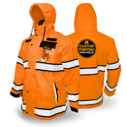KwikSafety TORRENT Class 3 Safety Rain Jacket | Class 3, Type R Hi Vis Windproof Mens Work Rain Gear Reflective ANSI Tested OSHA Compliant - Model No.: KS5516 - KwikSafety