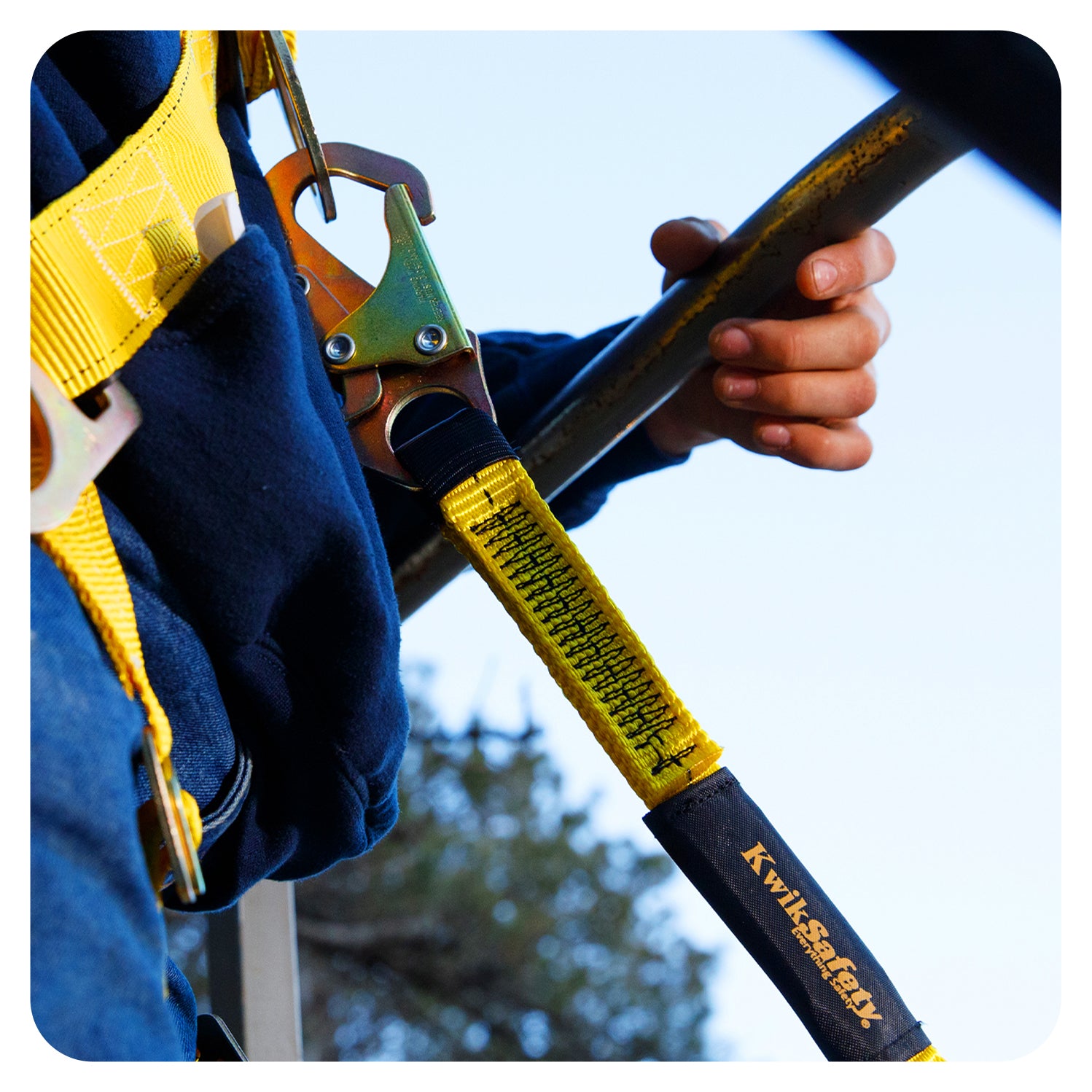 Ajew Coil strap / black×yellow KwikSafety TAIPAN Flat 6' Single-Leg Safety Lanyard with