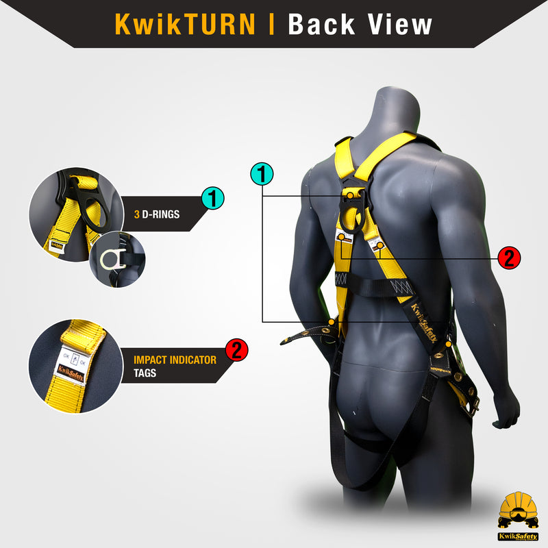 KwikSafety SUPERCELL Safety Harness ANSI Fall Protection Tongue Buckle 3D Ring - Model No.: KS6605 - KwikSafety