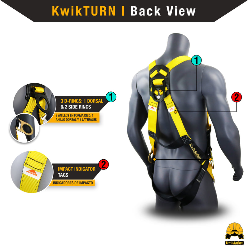 KwikSafety THUNDER Safety Harness OSHA ANSI Fall Protection PPE Construction 3 D Ring - Model No.: KS6602 - KwikSafety