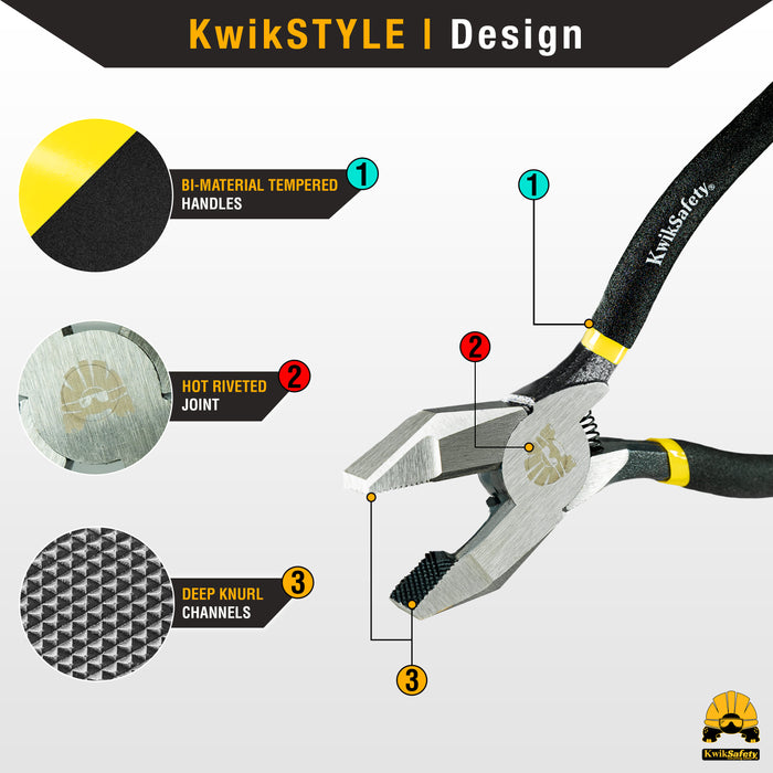 KwikSafety PINZA COMBO Diagonal & Side Cutter Ironworker Pliers Heavy Duty - Model No.: KS7781 - KwikSafety