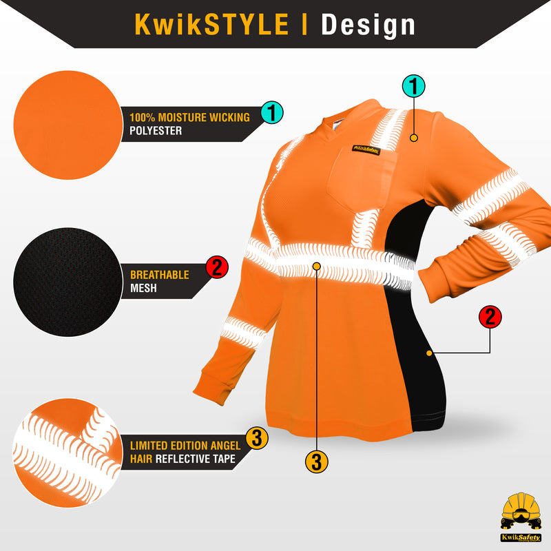 KwikSafety | Vixen Long Sleeve Safety Shirt | Design