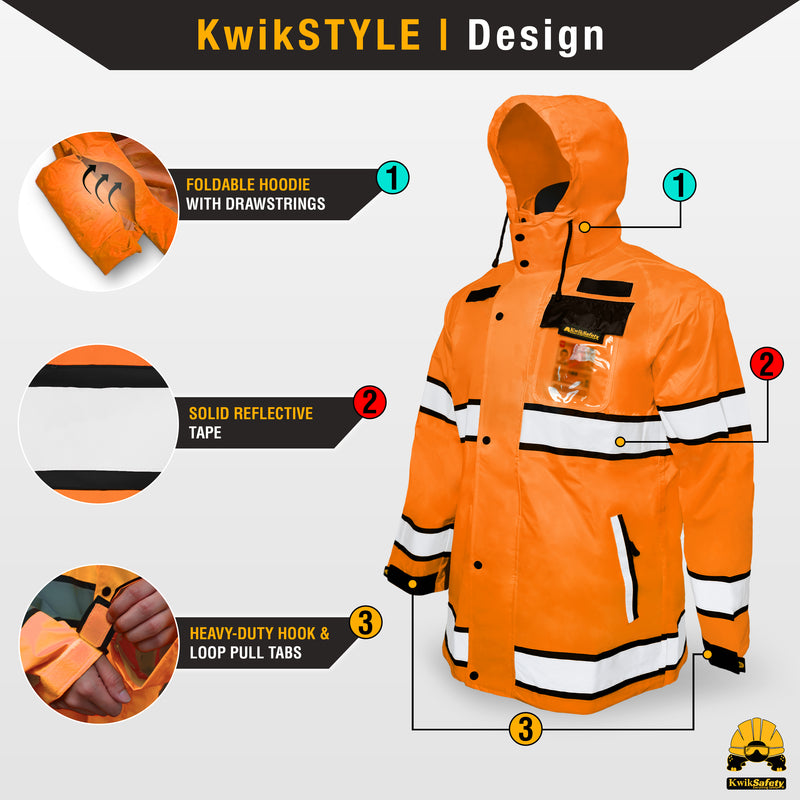 KwikSafety | Torrent Hi Vis Rain Jacket| Design