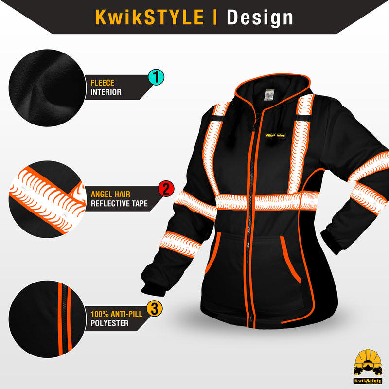 KwikSafety | Rogue Hi Vis Fleece Hoodie for Women | Design