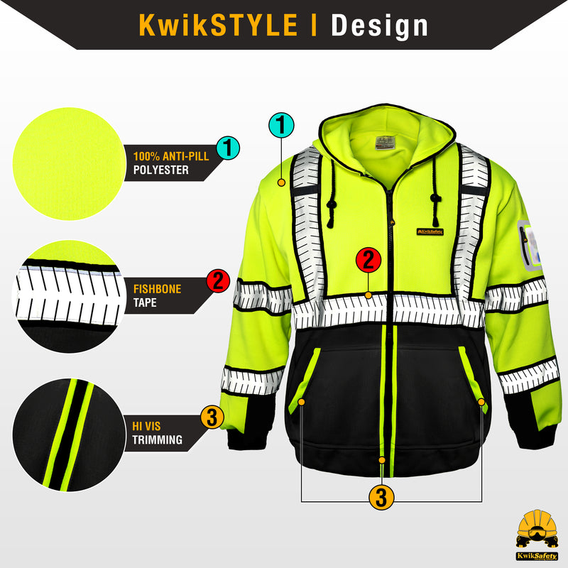 KwikSafety | Patrol Hi Vis Fleece Hoodie | Design