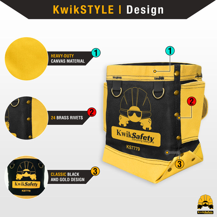 KwikSafety RedIRON Bolt Bag HEAVY-Duty Canvas Double Reinforced Stitching Ironworker Bag - Model No.: KS7779