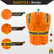 KwikSafety OFFICIAL Safety Vest (Color Trim) Class 2 ANSI OSHA - Model No.: KS3312OS - KwikSafety