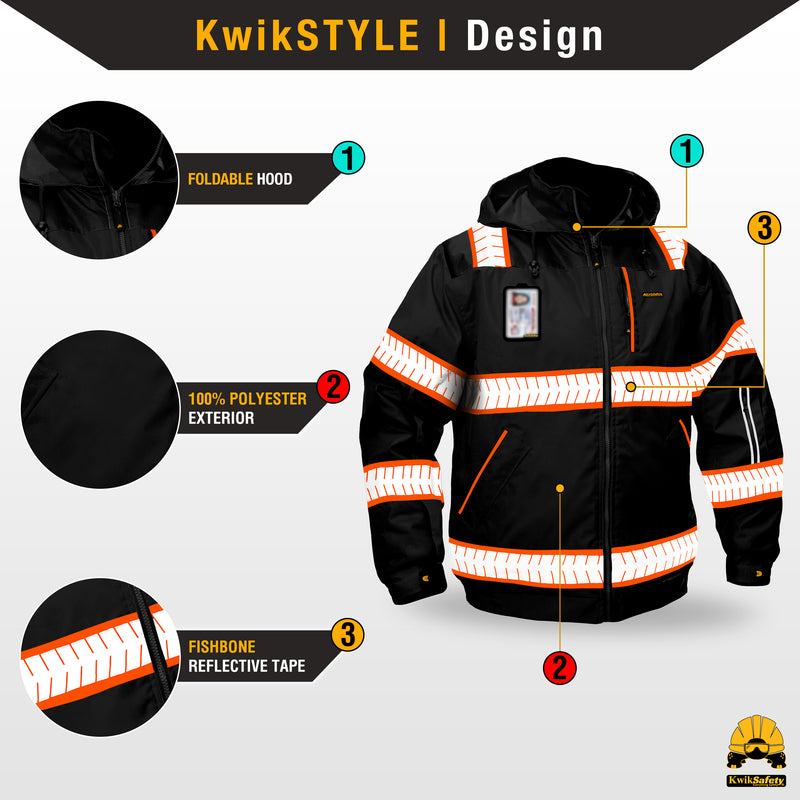 KwikSafety | Enforcer Hi Vis Bomber Jacket | Design