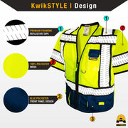 KwikSafety SHERIFF Safety Vest (Multi-Use Pockets) Class 3 ANSI Tested OSHA Compliant Hi Vis Reflective PPE Surveyor - Model No.: KS3305C3 - KwikSafety
