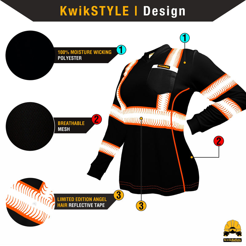 KwikSafety | Vixen Long Sleeve Safety Shirt | Design