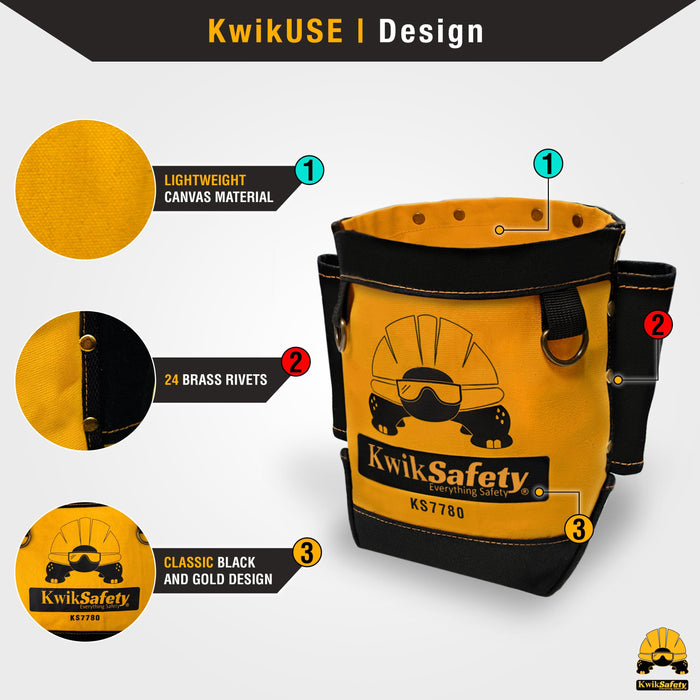 KwikSafety JoeyBAG Bolt Bag Light-Duty Canvas Small Tool Multi-Use Utility Pouch | Model No.: KS7780 - KwikSafety