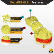 KwikSafety ANACONDA High Tensile Endless Polyester Lifting Round Sling | Red - Model No.: KS8811R - KwikSafety