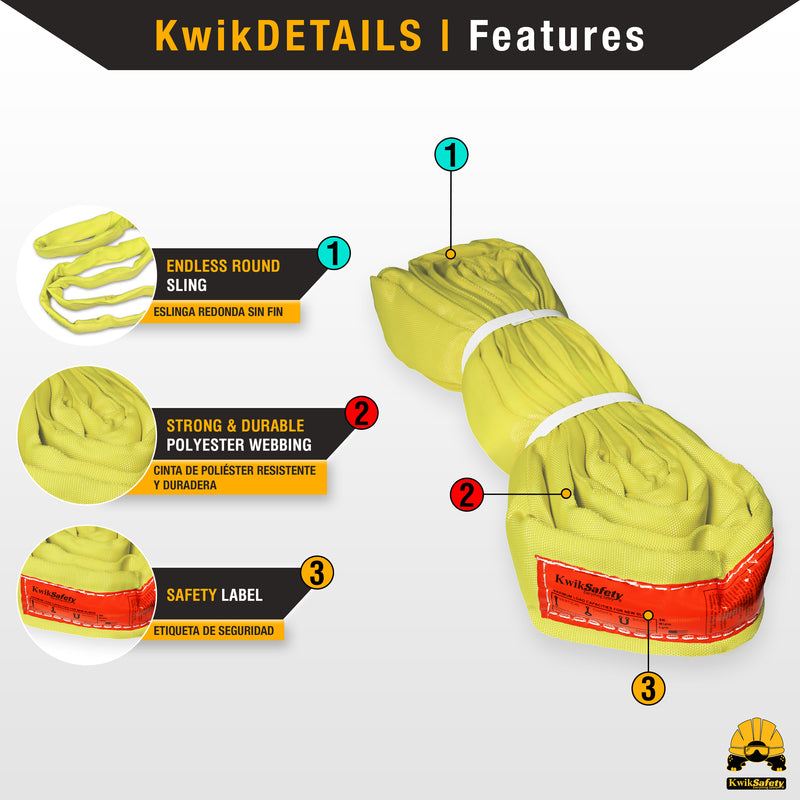KwikSafety ANACONDA High Tensile Endless Polyester Lifting Round Sling | Red - Model No.: KS8811R - KwikSafety