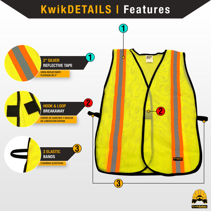 KwikSafety TRAFFIC Safety Vest - Model No.: KS3330 - KwikSafety