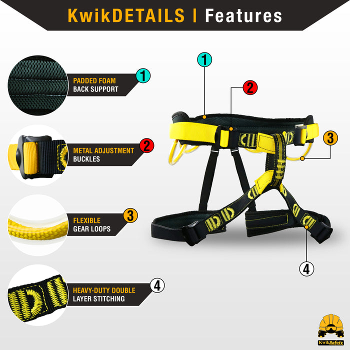 KwikSafety MANDRILL Climbing Harness Outdoor Gear - Model No.: KS6608 - KwikSafety