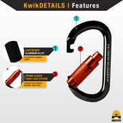 KwikSafety Yoke N-282 Twist Locking Aluminium Carabiner - KwikSafety