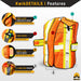 KwikSafety FIRST RESPONDER (FR Treated) Hi Vis Reflective Breakaway Class 2 Safety Vest - Model No.: KS3316FRC - KwikSafety