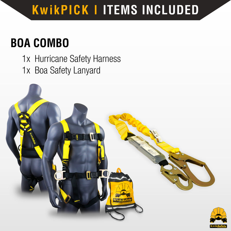 KwikSafety HURRICANE Safety Harness ANSI Fall Protection 3D Ring + Back Support - Model No.: KS6603 - KwikSafety
