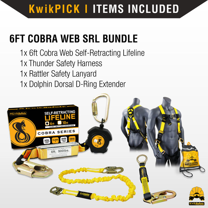 KwikSafety 6' COBRA WEB Self Retracting Lifeline ANSI Poly SRL - Model No.: KS7911