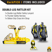 KwikSafety DOUBLE LEG RATTLER Y-Leg 6’ Safety Lanyard with Internal Shock Absorber ANSI OSHA - Model No.: KS7704 - KwikSafety