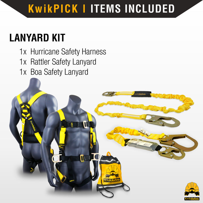 KwikSafety HURRICANE Safety Harness ANSI Fall Protection 3D Ring + Back Support - Model No.: KS6603 - KwikSafety