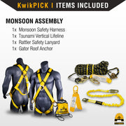 KwikSafety MONSOON Safety Harness ANSI OSHA Fall Protection 4 D Ring - Model No.: KS6611 - KwikSafety