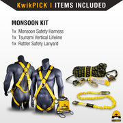 KwikSafety MONSOON Safety Harness ANSI OSHA Fall Protection 4 D Ring - Model No.: KS6611 - KwikSafety