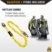 KwikSafety RATTLER 6' Single-Leg Safety Lanyard with Shock Absorber Fall Protection ANSI OSHA - Model No.: KS7703 - KwikSafety