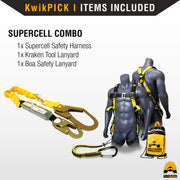 KwikSafety SUPERCELL Safety Harness ANSI Fall Protection Tongue Buckle 3D Ring - Model No.: KS6605 - KwikSafety