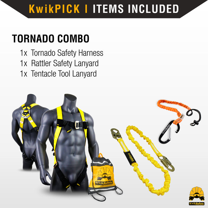 KwikSafety TORNADO 1D Ring Fall Protection Full Body Safety Harness - Model No.: KS6601 - KwikSafety