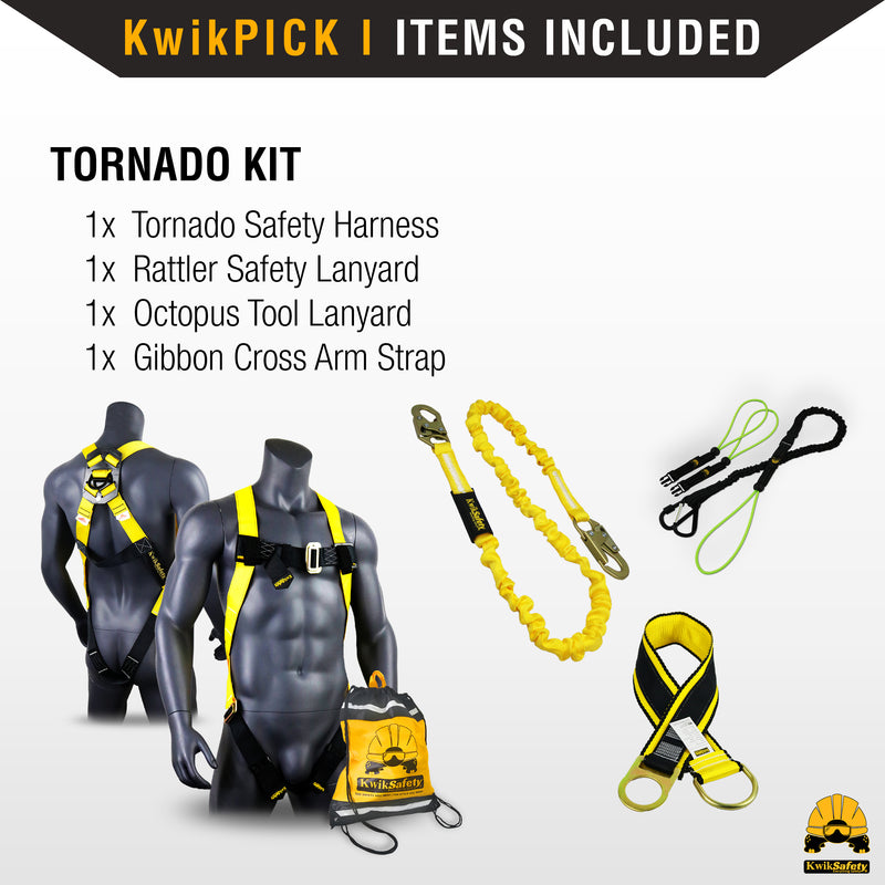 KwikSafety TORNADO 1D Ring Fall Protection Full Body Safety Harness - Model No.: KS6601 - KwikSafety