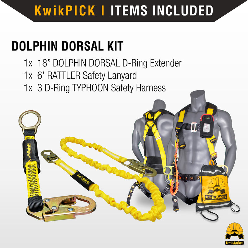 AFP 18-Inch D-Ring Fall Protection Extender - 5500lb Strength OSHA/ANSI Compliant Safety Lanyard