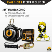 KwikSafety 33' MAMBA CABLE Self Retracting Lifeline ANSI Class B SRL - Model No.: KS7925 - KwikSafety