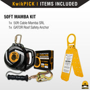 KwikSafety 50' MAMBA CABLE Self Retracting Lifeline ANSI Class B SRL - Model No.: KS7928 - KwikSafety