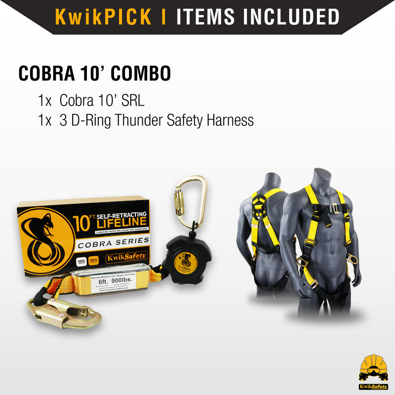 KwikSafety 10' COBRA WEB Self Retracting Lifeline ANSI Poly SRL - Model No.: KS7912 - KwikSafety