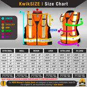 KwikSafety | Godmother Class 2 Safety Vest for Women | Size Chart