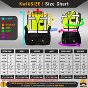 KwikSafety | Specialist Class 2 Safety Vest for Women | Size Chart