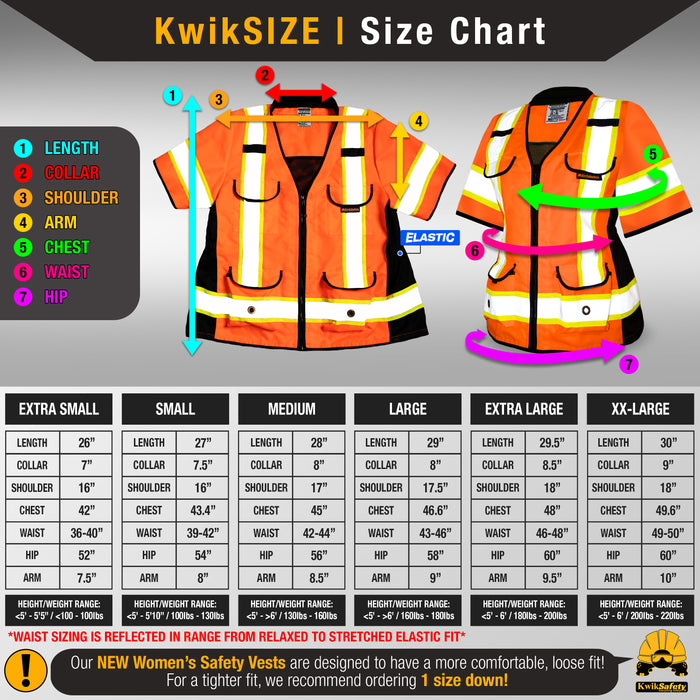 KwikSafety GODMOTHER Safety Vest for Women (RELAXED FIT) Class 3 ANSI Tested OSHA Compliant Reflective Work Gear PPE - Model No.: KS3336C3