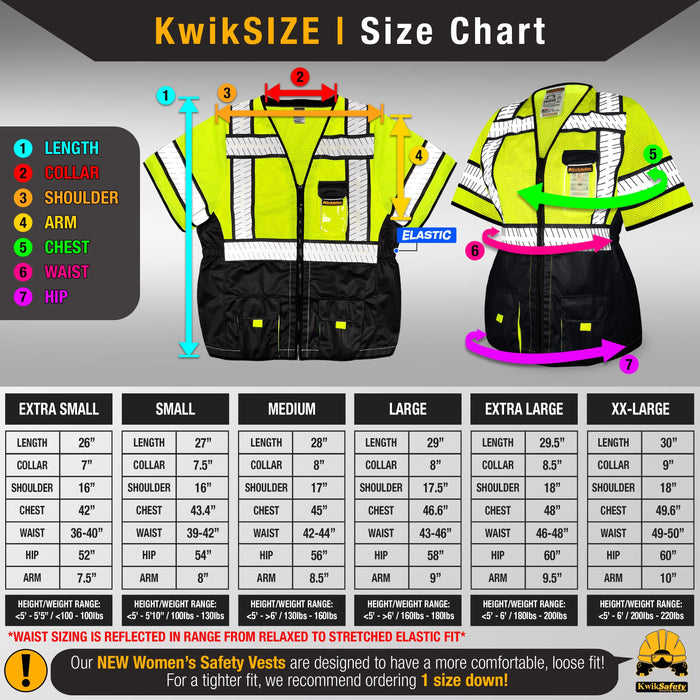 KwikSafety SPECIALIST Class 3 Safety Vest for Women (NEW SIZING) ANSI OSHA Compliant Hi Vis PPE Work Gear - Model No.: KS3337C3 - KwikSafety