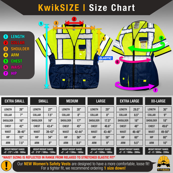 KwikSafety SHERIFF Class 3 Safety Vest for Women (NEW SIZING) ANSI OSHA Compliant Hi Vis PPE Work Gear - Model No.: KS3338C3 - KwikSafety