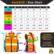 KwikSafety | Tiger Queen Safety Vest for Women | Size Chart