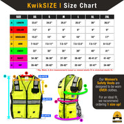 KwikSafety | Roadboss Premium Woman Safety Vest for Women | Size Chart